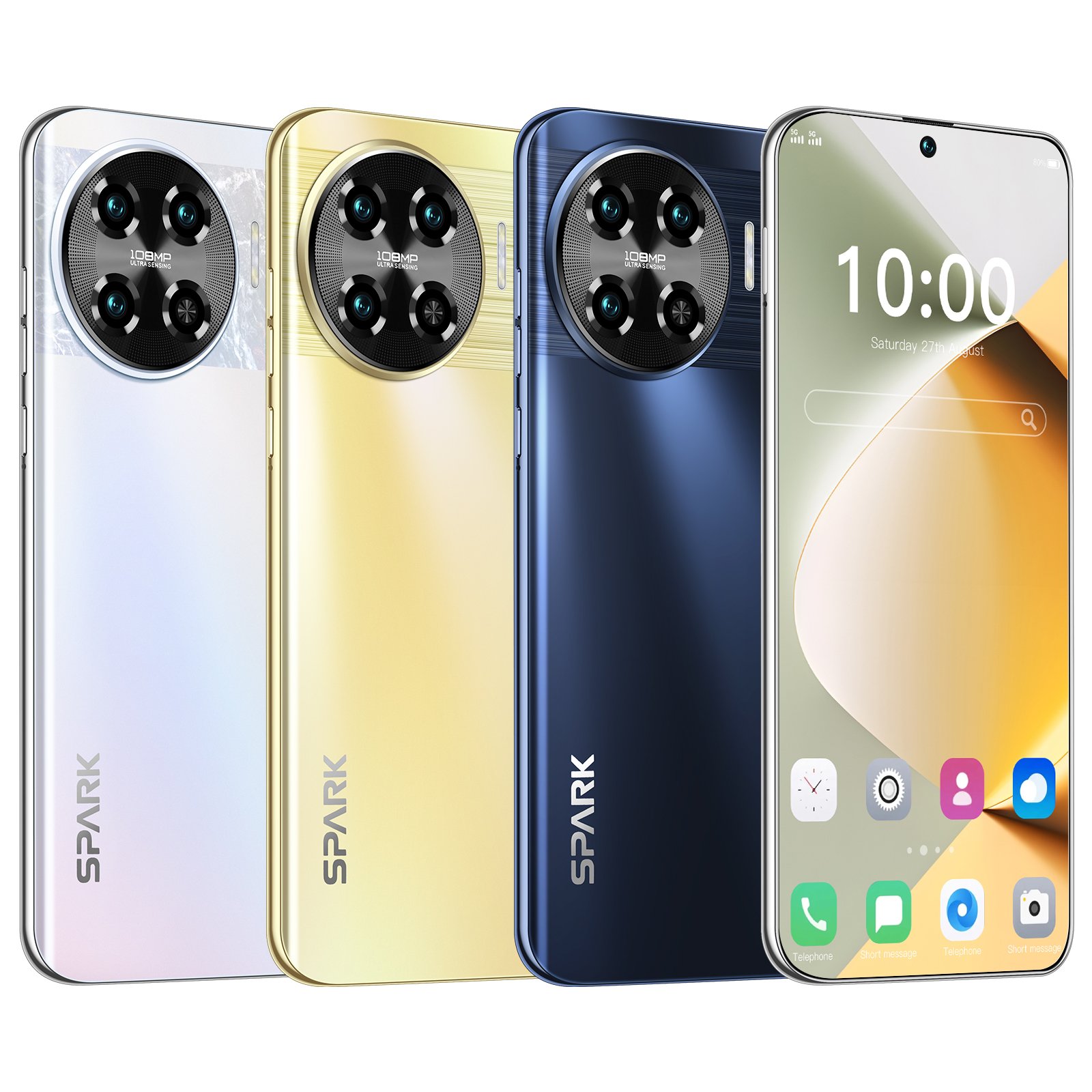 HSDF-Spark 20 Pro+ mode 16GB+1TB 7.6-inch High Quality Super Endurance Mobile Phones dual sim card android 11 smart phone
